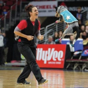 Andrea Rigler doing a performance with DragonDogs